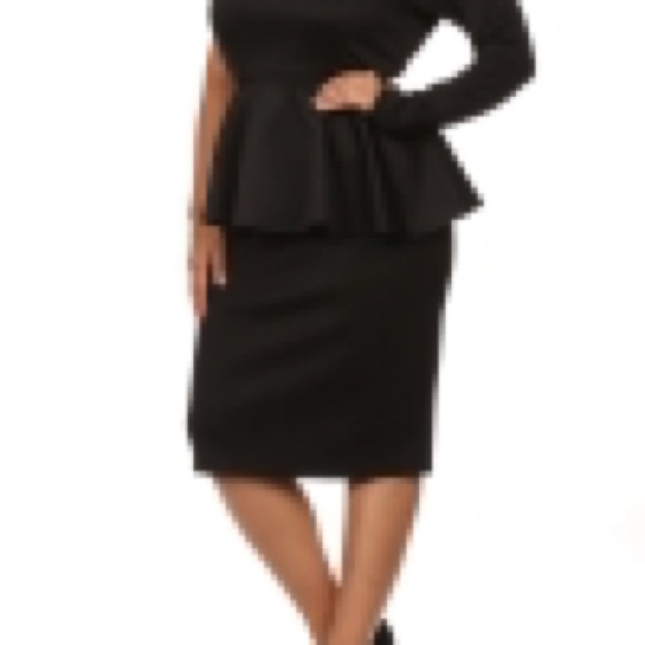 Plus off Shoulder Peplum Dress - Picture 4 of 4